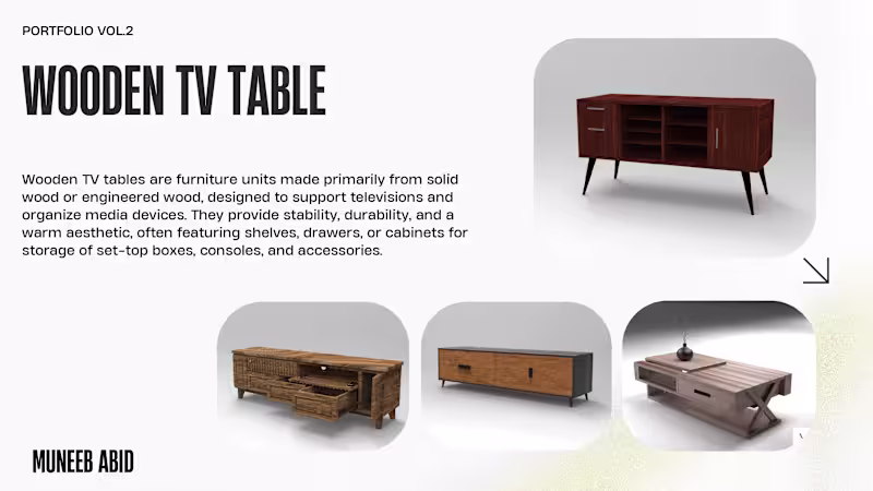 Cover image for Wooden Center Table & TV