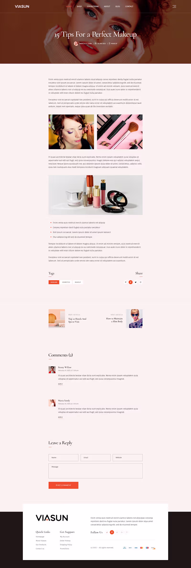 Cover image for Makeup Blog Website Design