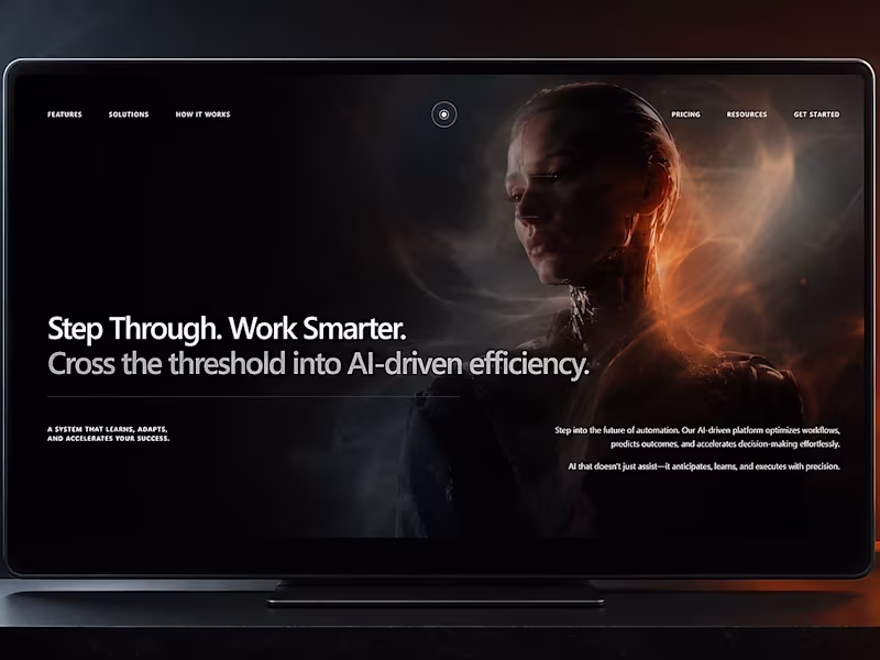 Cover image for A dark AI landing page