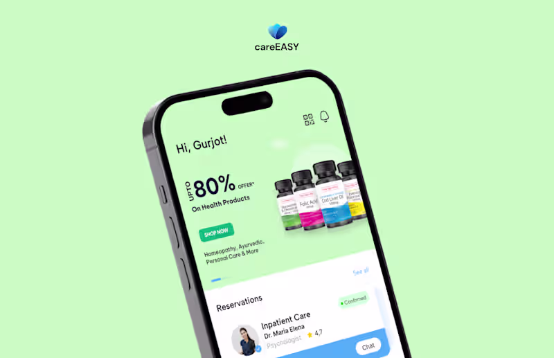 Cover image for Care Easy iOS Mobile App