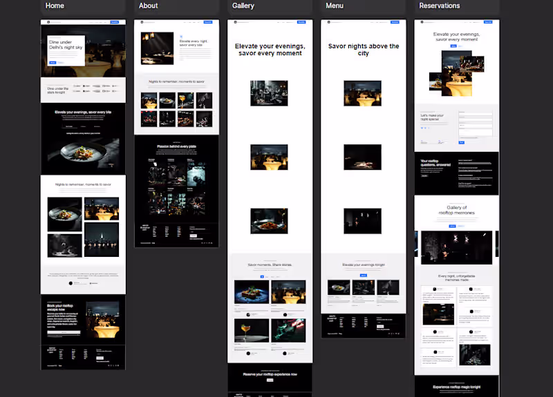 Cover image for Luxury Rooftop Restaurant Website Design
