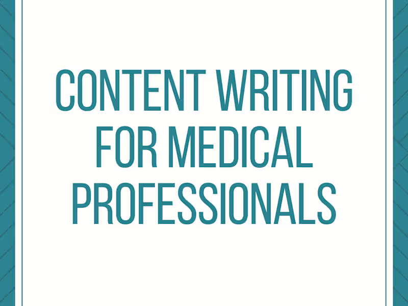 Cover image for Content Writing for Medical Professionals