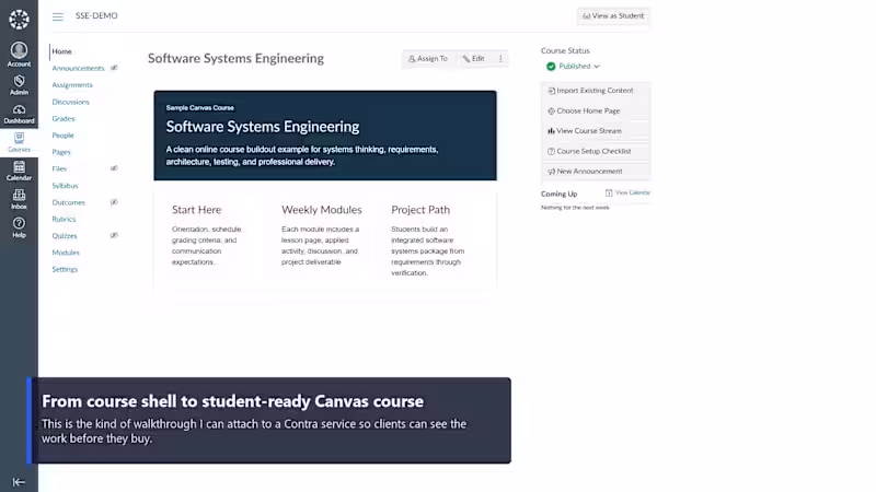 Cover image for Technical Course Demo Buildout
A demo