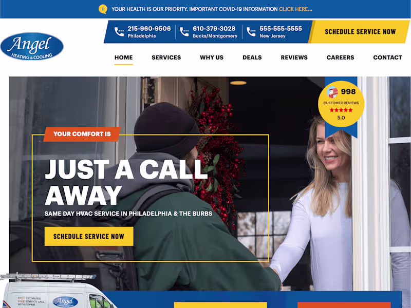 Cover image for Angel Heating & Cooling - Complete Website Development