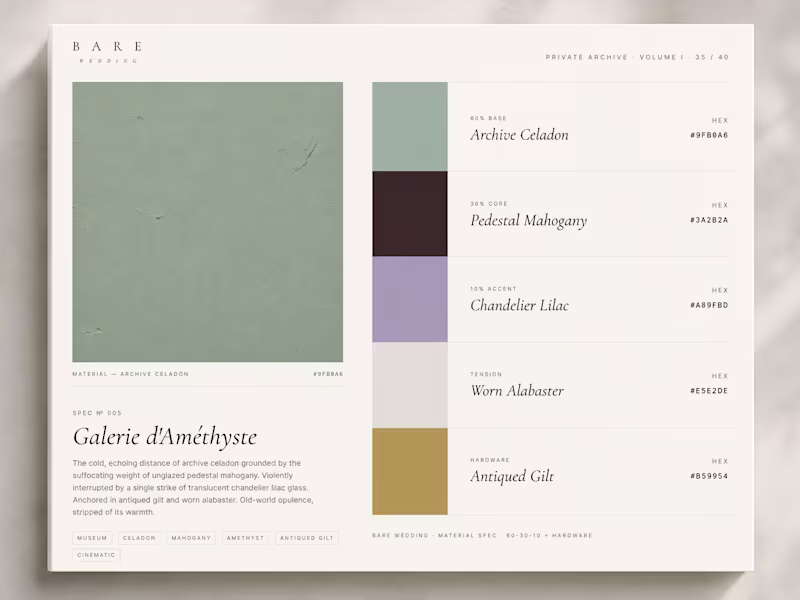 Cover image for Wedding color palette archive. Prototype.