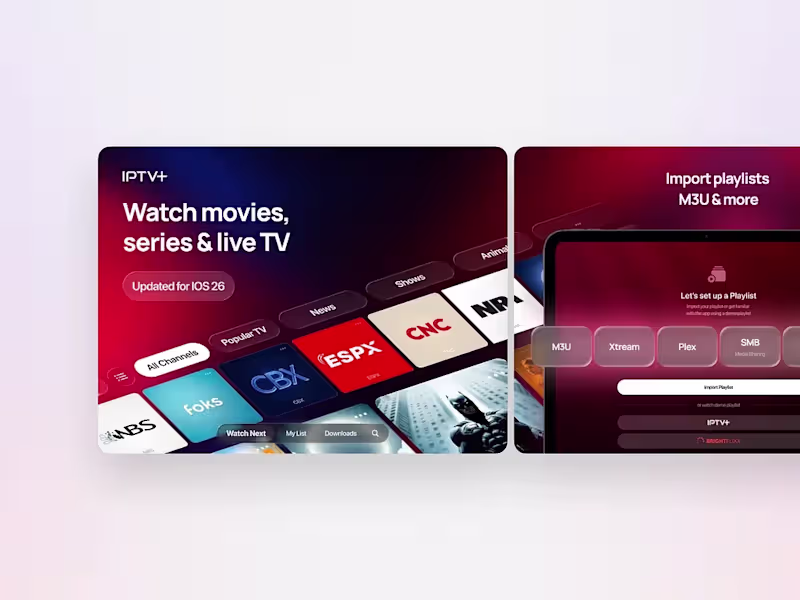 Cover image for Streaming App Screenshots iPad