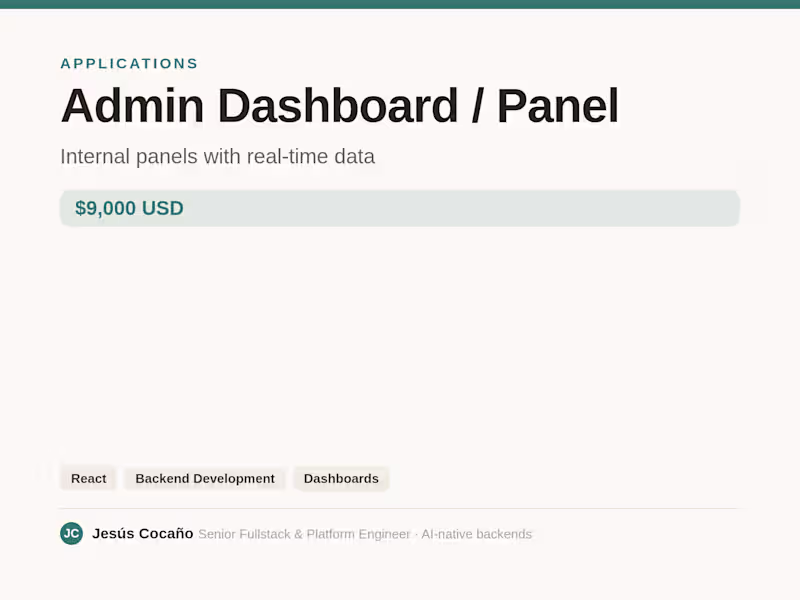 Cover image for Admin Dashboard / Panel