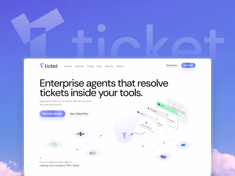 Cover image for Ticket - Branding, Web Design, Illustrations/Assets & Webflow