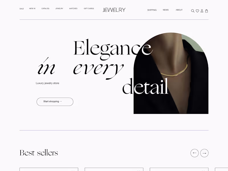 Cover image for Figma UX/UI design for Jewelry e-commerce store · Jwlry 13