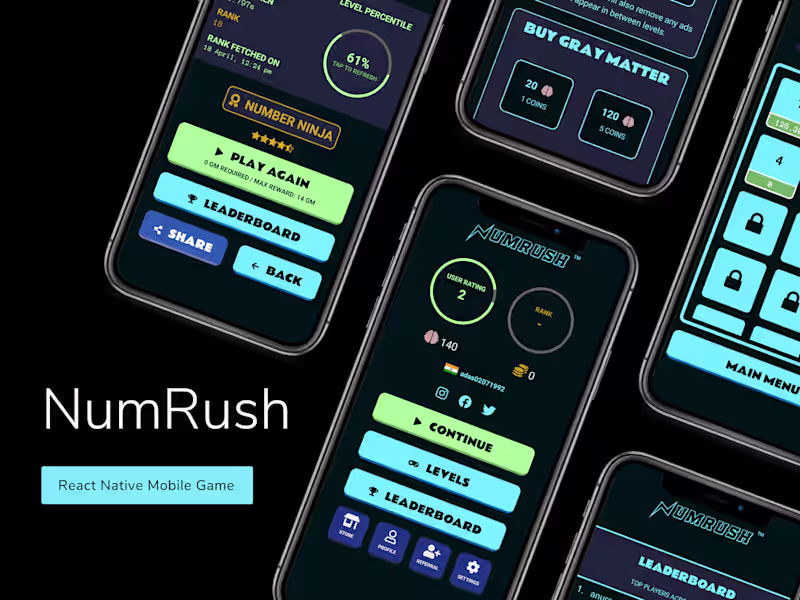 Cover image for React Native Mobile Math Game