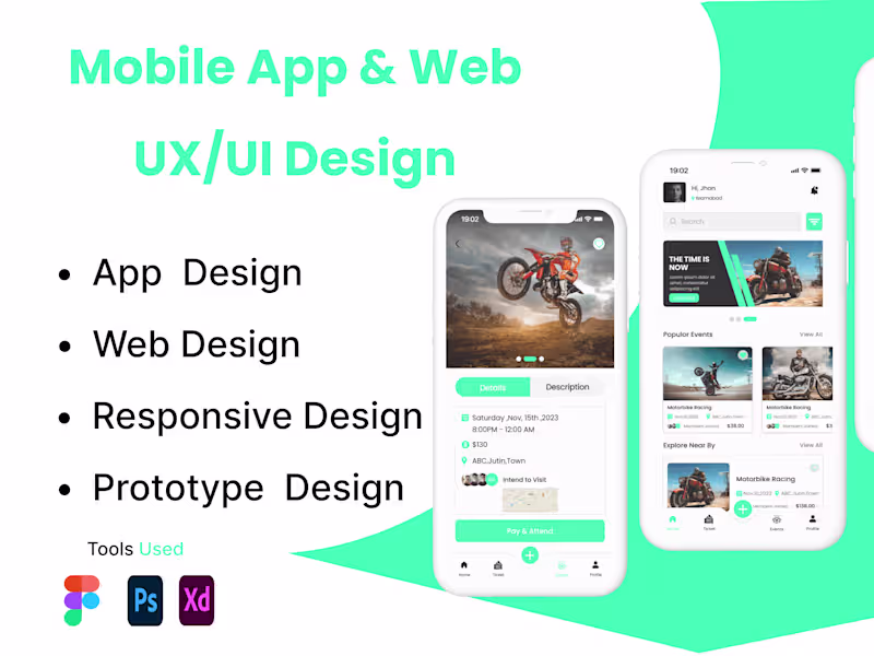 Cover image for I will design web ,android ,ios  app uxui design in figma
