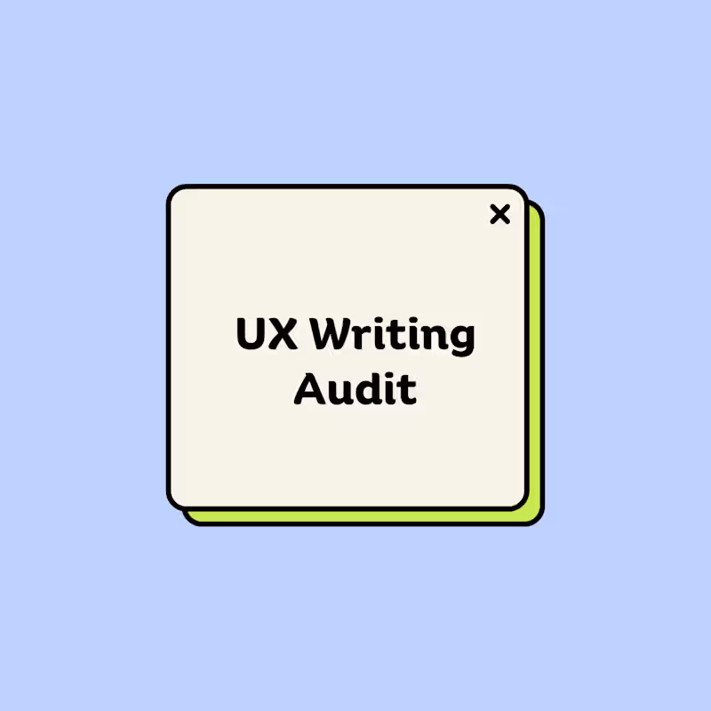 Cover image for UX Writing Audit