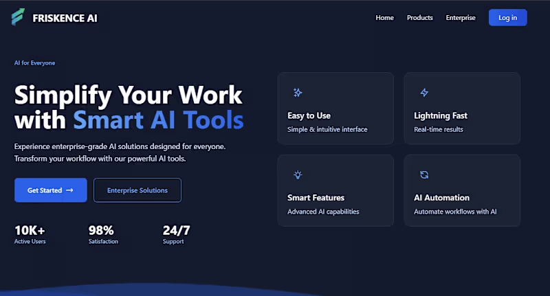 Cover image for Friskence AIWebsite Development