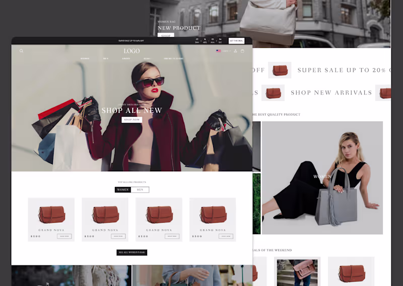 Cover image for Modern e-commerce website design in