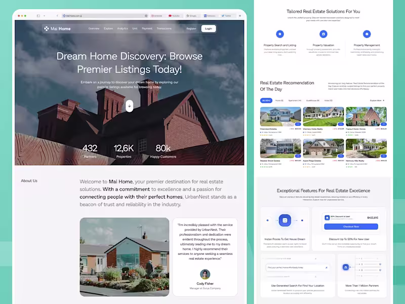 Cover image for Mai Home- Real Estate website landing page
