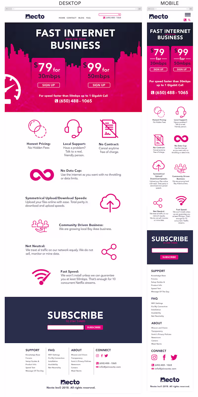 Cover image for Necto Landing Page and App Mock-ups