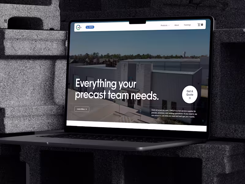 Cover image for CWOLF Industries Product Catalog | Framer CMS & Quote Funnel