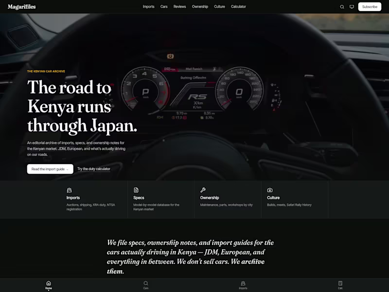Cover image for Magarifiles Car Archive Web Design