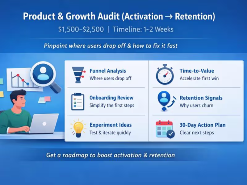 Cover image for Product & Growth Audit (Go from Activation to Retention) 