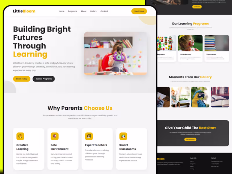 Cover image for Modern School and Kindergarten Website