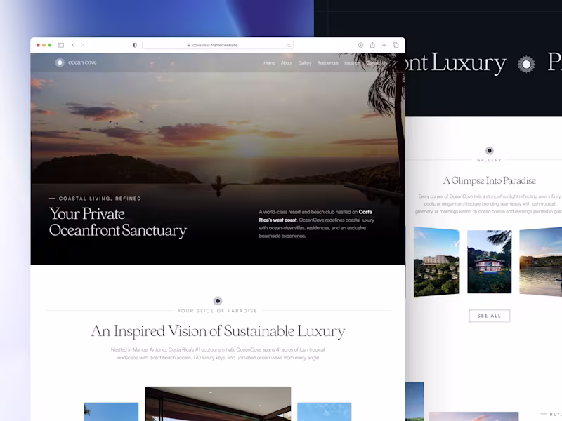 Cover image for OceanCove Resort & Beach Club Website
