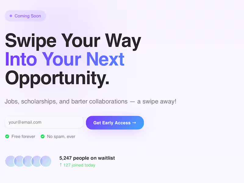 Cover image for Swipe - The Gen Z App for Jobs, Education & Skill Swaps