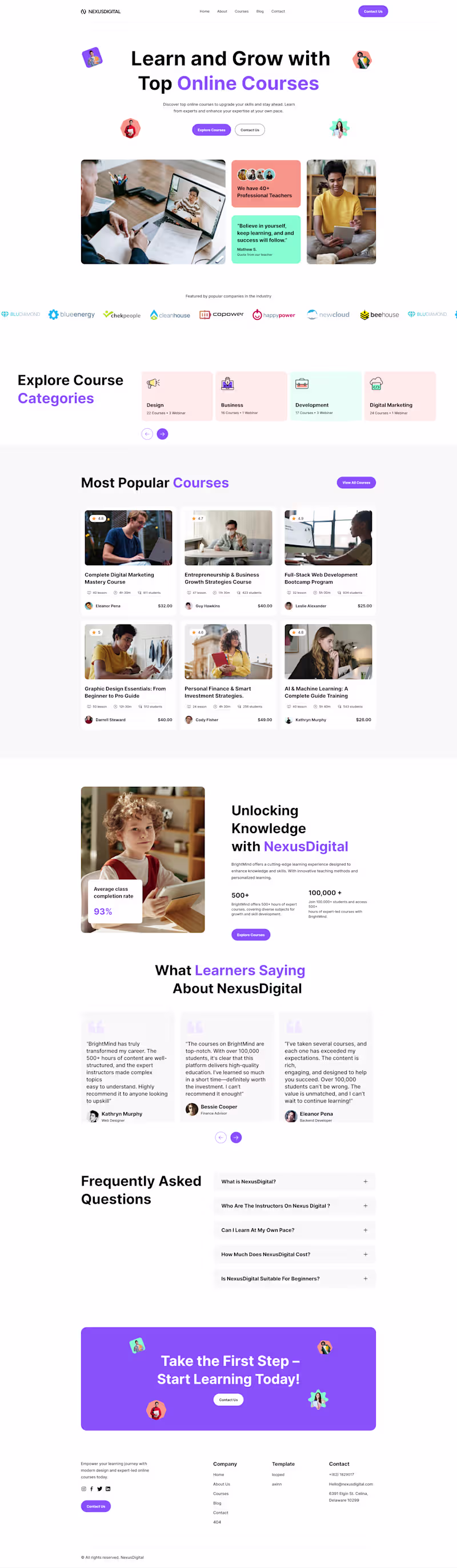 Cover image for E-learning website design 