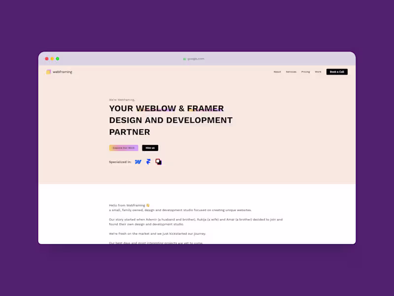 Cover image for Webframing Studio