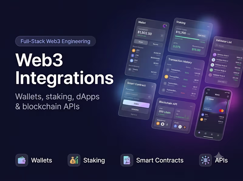 Cover image for Web3 Wallet, Staking & dApp Integrations