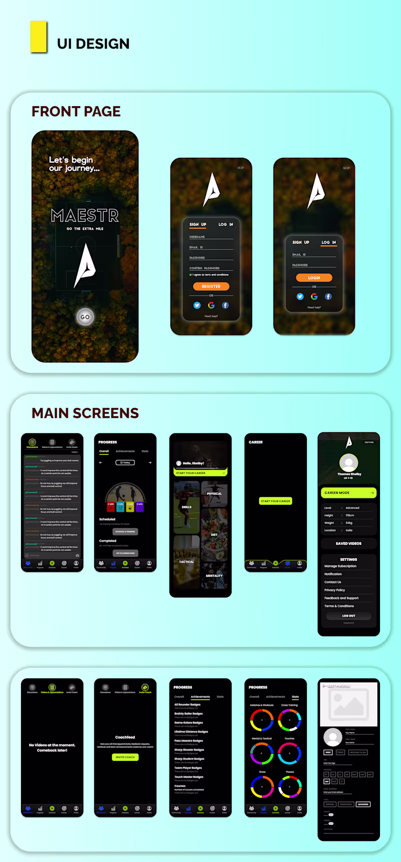 Cover image for MAESTR | UI/UX of a Football Training App :: Behance