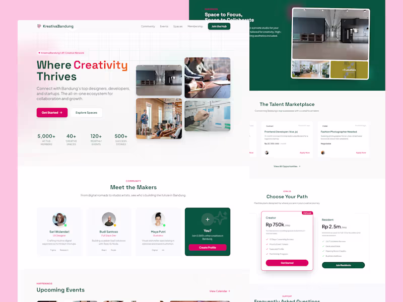 Cover image for Excited to share the landing page design for KreativaBandung...