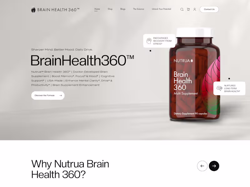 Cover image for Nutra Supplement - Website Design!