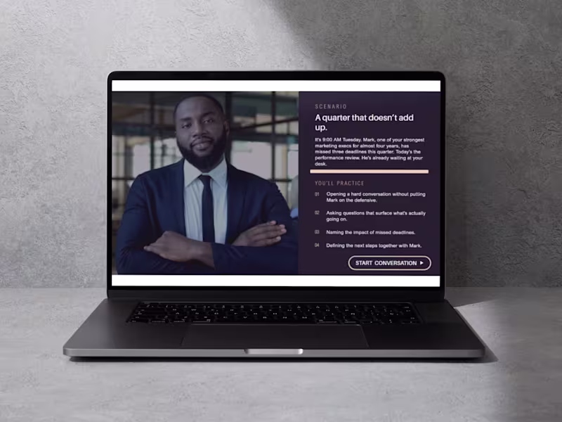 Cover image for E-learning performance review AI simulation