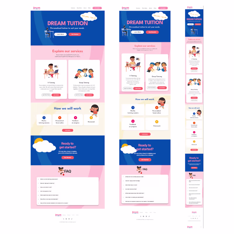 Cover image for Dream Tuition - New Website Design