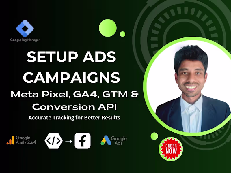 Cover image for Setup Ads Campaigns with Meta Pixel, GA4, GTM & Conversion API