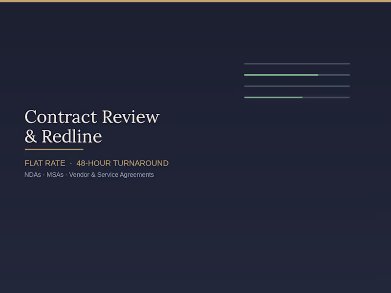 Cover image for Contract Review & Redline