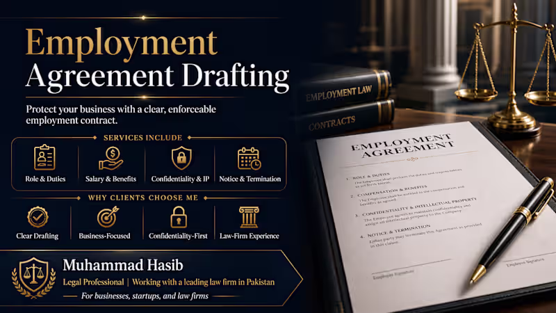 Cover image for Employment Agreement Drafting | Contract Drafting for Businesses