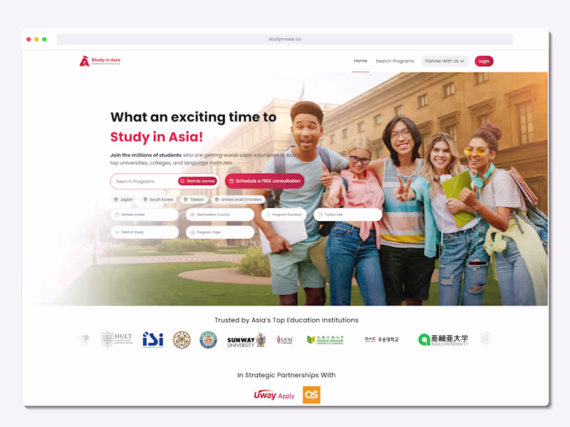 Cover image for Study in Asia - Education Platform