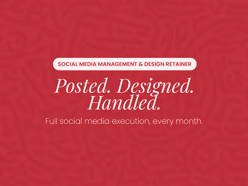Cover image for Social Media Management & Graphic Design Retainer