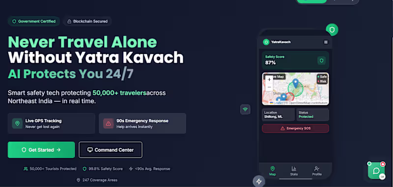 Cover image for YatraKavach - Secure Travel