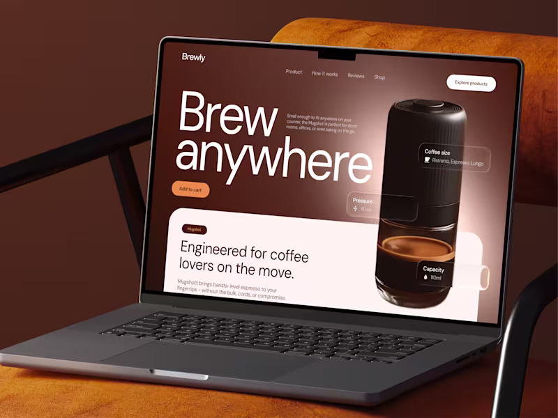 Cover image for ☕ Web Design for Smart Coffee Maker | Hyperactive