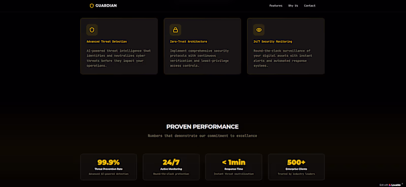 Cover image for I designed a high-impact landing page for Guardian, a modern...