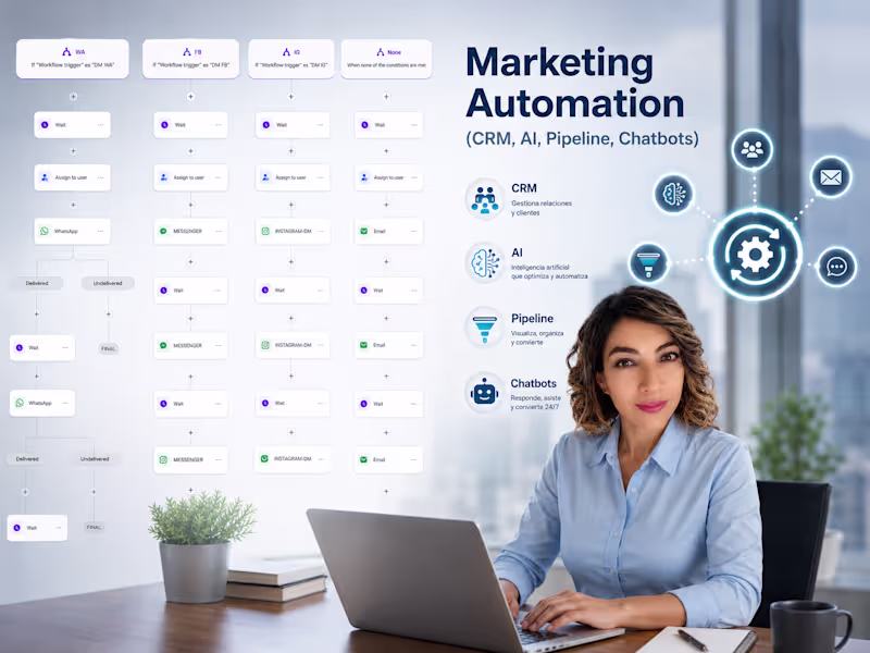 Cover image for Marketing Automation: CRM, Workflows, AI, Pipelline, Chatbots