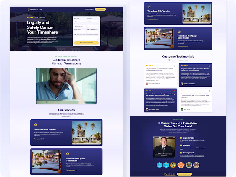 Cover image for Framer landing page for law firm