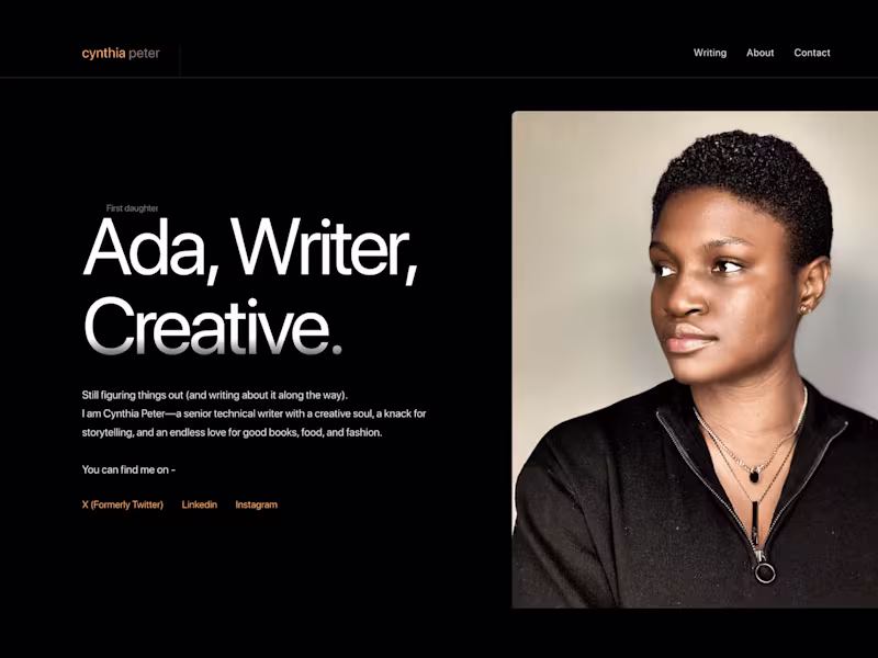 Cover image for Cynthia Peter's website