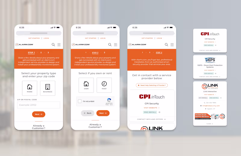 Cover image for Lead Generation Flow Redesign for Alarm.com