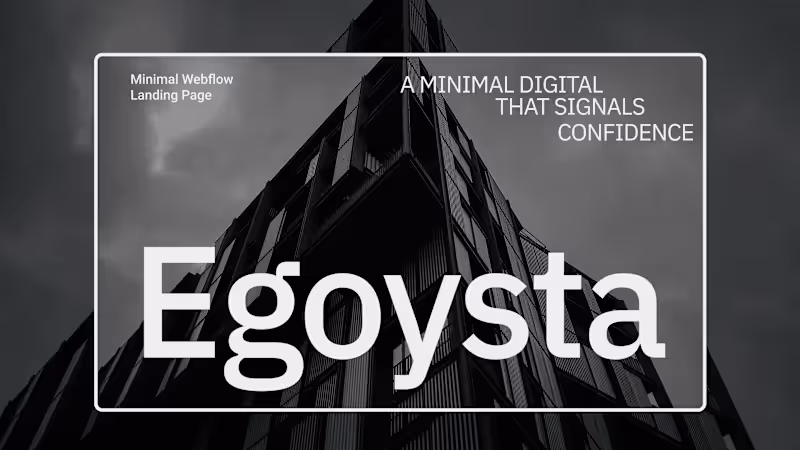 Cover image for Egoysta Webflow Landing Page Design