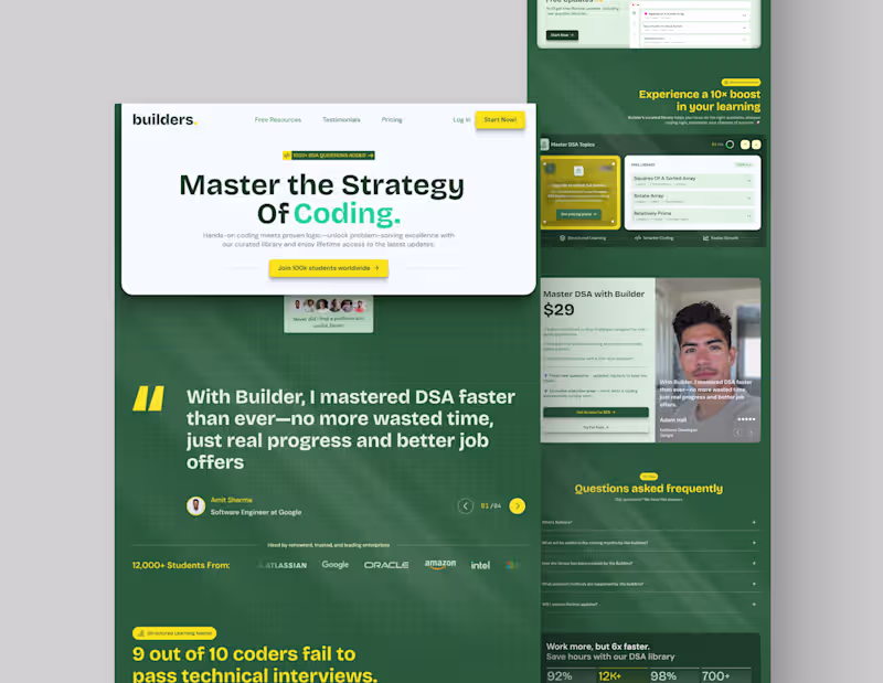 Cover image for Builders: Landing Page Design and Development