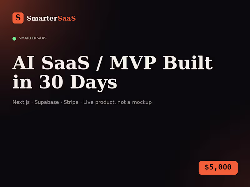 Cover image for AI SaaS / MVP Built in 30 Days