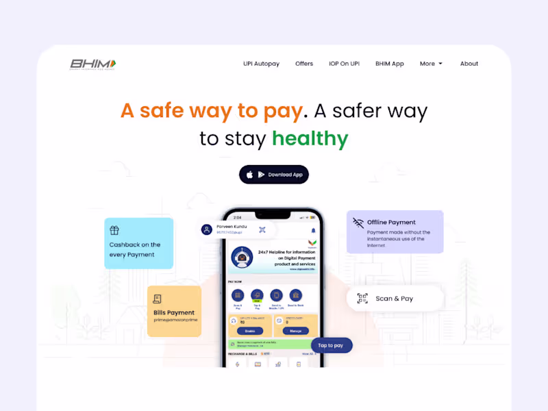 Cover image for BHIM UPI Website Landing Page
